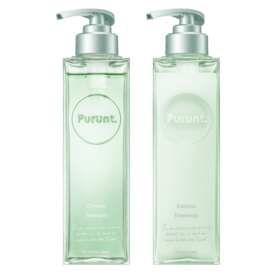 【ボトルセット】プルント コントロール 美容液シャンプー380mL& トリートメント360g