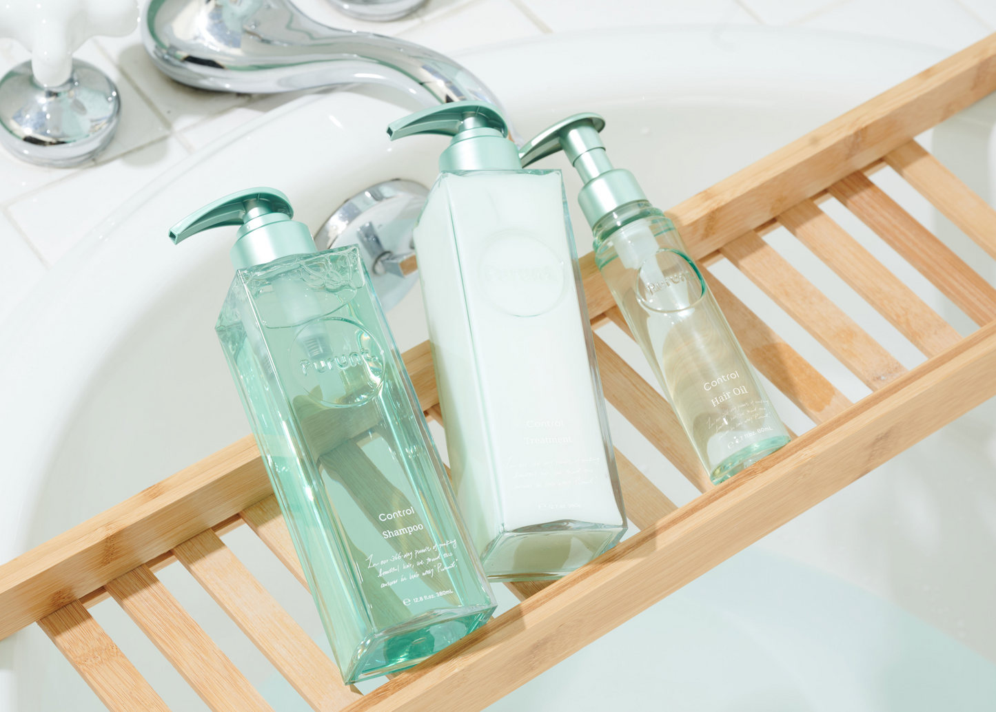 【ボトルセット+ヘアオイル】プルント コントロール 美容液シャンプー380mL& トリートメント360g&ヘアオイル80mL