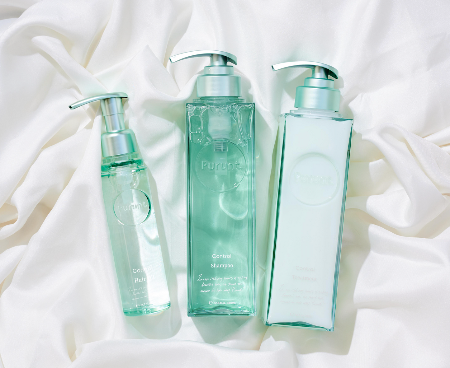 【ボトルセット+ヘアオイル】プルント コントロール 美容液シャンプー380mL& トリートメント360g&ヘアオイル80mL