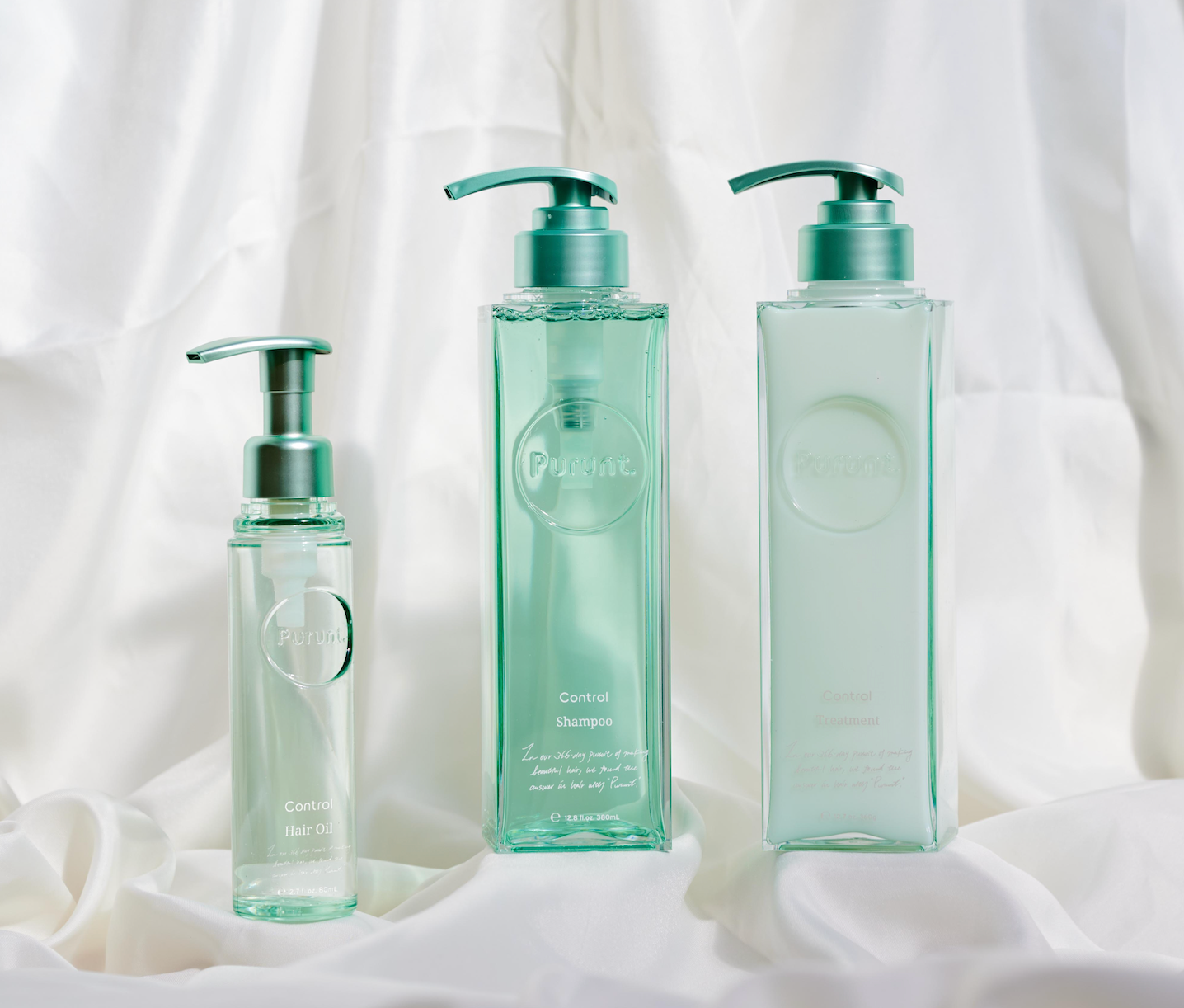 【ボトルセット+ヘアオイル】プルント コントロール 美容液シャンプー380mL& トリートメント360g&ヘアオイル80mL