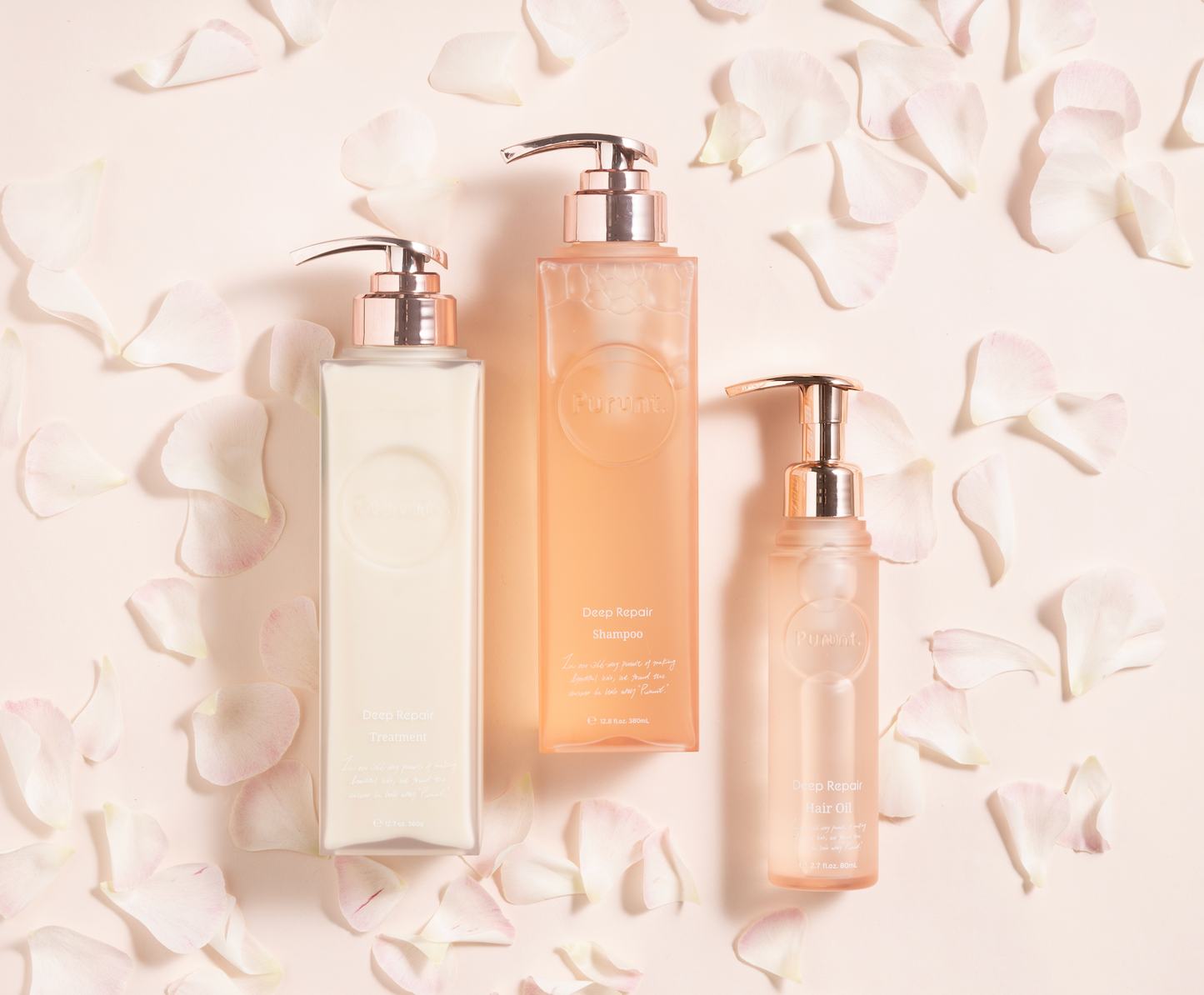 【ボトルセット+ヘアオイル】プルント ディープリペア美容液シャンプー380mL& トリートメント360g&ヘアオイル80mL