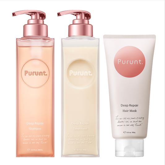 【ボトルセット+ヘアマスク】プルント ディープリペア美容液シャンプー380mL& トリートメント360g&ヘアマスク150g